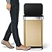 simplehuman 45 Liter / 12 Gallon Trash can, Brass Stainless Steel