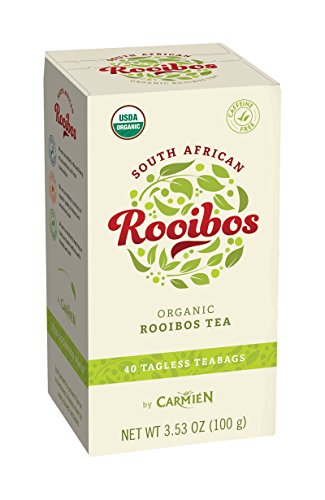 Rooibos Co 40 Organic Rooibos Tea bags, South African Red Tea Herbal Beverage, Relaxing and Soothing All Natural Drink without Caffeine, Rich in Antioxidants