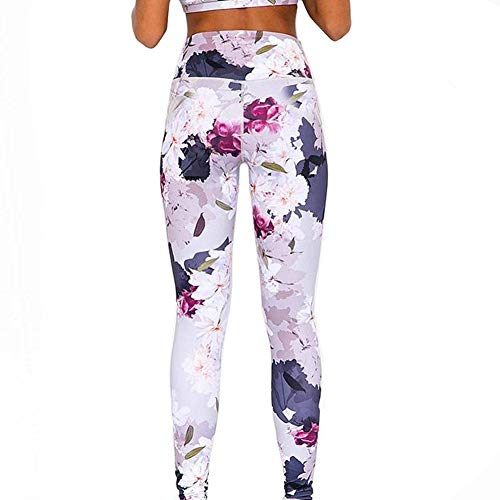 Bestmemories Women's Sportswear Flower Print Stitching Yoga Fitness Set Women's Sports Wear Exercise Clothing