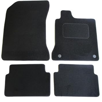 JVL Renault Laguna MK 3 2008–2015 Auto zugeschnitten Badematten-Set mit 2 Clips – Schwarz