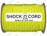 SGT KNOTS Marine Grade Shock / Bungee / Stretch Cord 1/4 inch x 25, 50, 100, or 500 feet Several Colors - Made in USA (Neon Yellow 1/4 x 100)