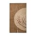 RH Art Vintage Japanese Doorway Curtain Red Wintersweet at Moonlit Night, Brown