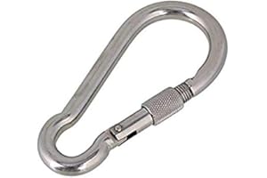 MARINE PART DEPOT Marine Grade Stainless Steel Carabiner Spring Snap Link with Screw Lock 5"