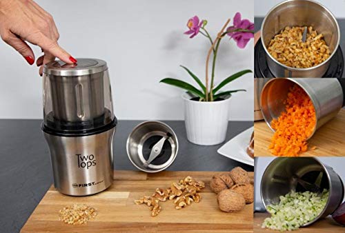 TZS First Austria elektrische Kaffeemühle Gewürzmühle Zerkleinerer für Kaffeebohnen, Nüsse, Gewürze, Gemüse, 2… – Bild 6