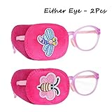 Astropic 2Pcs Eye Patches for Kids Girls Boys Eye Patch for Glasses Medical Patches for Adults Children with Lazy Eye Amblyopia Strabismus and After Surgery (Either Eye, Butterfly & Dragonfly)