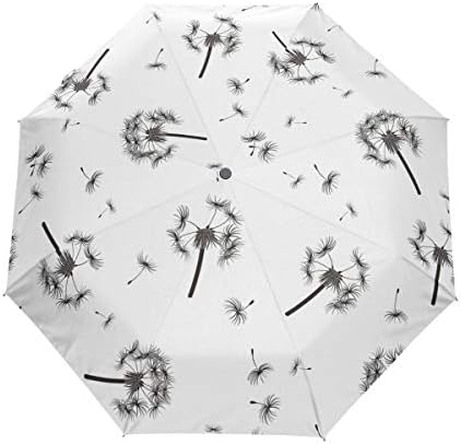 DERLONKAJE Devil Skull Baphomet Satanic Pentagram Automatic Umbrella Auto Open Close Folding Windproof Foldable for Men Women Kids
