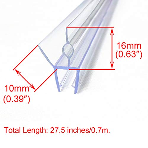 Cozylkx Frameless Shower Door Bottom Seal with Drip Rail for 3/8"(10mm