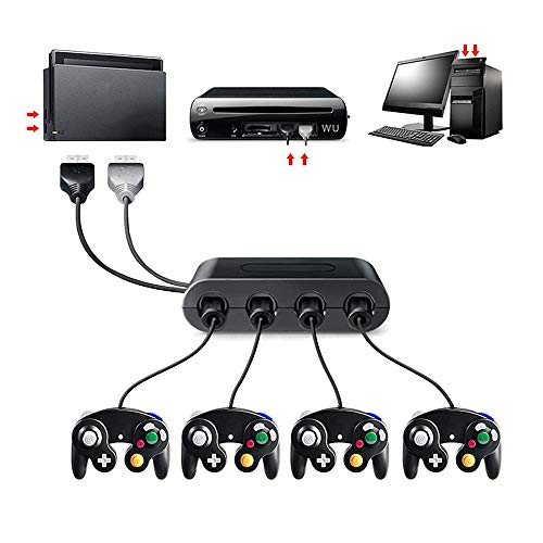 Mini Mexx Game Handle Converter MAYFLASH 4 Ports Gamecube Controller Adapter for Switch for Wii U & PC USB