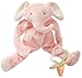 Bunnies By The Bay Peanut Silly Buddy Plush Toy, Pink Elephant with Pacifier Holder
