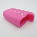 Hwota Silicone 4 Button Smart Remote Key Fob Case Protect Cover for Hyundai Sonata Elantra -Pink