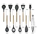 POENSCAE Kitchen Utensils,Silicone Cooking Utensils Set，11-Piece with wood Handles for Non-Stick and Heat Resistant Cookware Set BPA Free-Great Holiday Gift