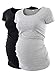 Liu & Qu Women's Maternity Classic Side Ruched T-Shirt Tops Mama Pregnancy Clothes Black/Grey