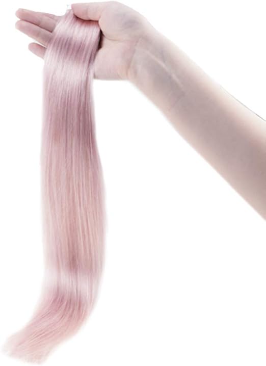 RUNATURE Tape In Hair Extensions 22 Inch Colour Pink Skin Silky