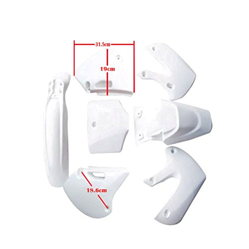 JCMOTO Motorcycle Dirt Bike Body Plastic Fender For SSR Coolster BBR Various Colors (4 blue&3 white)