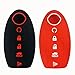 2Pcs Coolbestda Silicone Rubber Key Fob Skin Jacket Remote Protector Keyless Entry Holder for 2017 2018 2019 2020 2021 Nissan Rogue Murano Altima Sedan Pathfinder Maxima KR5S180144014