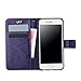 iPhone 6S Plus 5.5-inch Case, Welity Vintage Butterfly Flip Folio PU Leather Kickstand Wallet Purse Case with Wristlet & Credit Card Slots Cash Holder for Apple iPhone 6 / 6S Plus 5.5-inch (Purple)