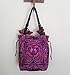 Rhapsody Hmong Tribal Ethnic Thai Indian Vintage Style Embroidered Hobo Shoulder Bag, Pink, Medium