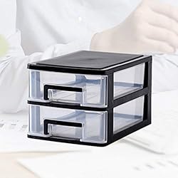 STOBOK Storage Drawer, 2 Layers Plastic Drawers