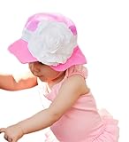 Melondipity Pinks and Caicos Baby Sun Hat with Large White Flower