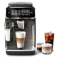 Philips 3300 Series Bean to Cup Coffee Machine – 6 Hot & Iced drinks, LatteGo Milk Frother, Fastest-to-Clean, 40% Quieter, Ceramic Grinder, Fully Automatic Espresso & Cappuccino maker – EP3347/90