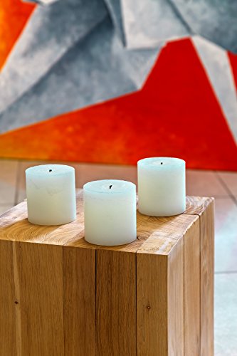 Melt Candle Company Set of 3 Ivory Pillar Candles 3" x 3" Unscented Rustic for Weddings Home Decoration Restaurant Spa Church Smokeless and Dripless - Thumbnail 2