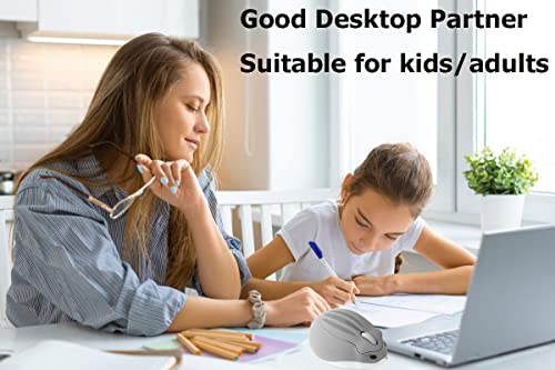 2.4GHz Wireless Mouse Cute Hamster Shape Less Noice Portable Mobile Optical 1200DPI USB Mice Cordless Mouse for PC Laptop Computer Notebook MacBook Kids Girl Men Women Mom Dad Gift (Gray)