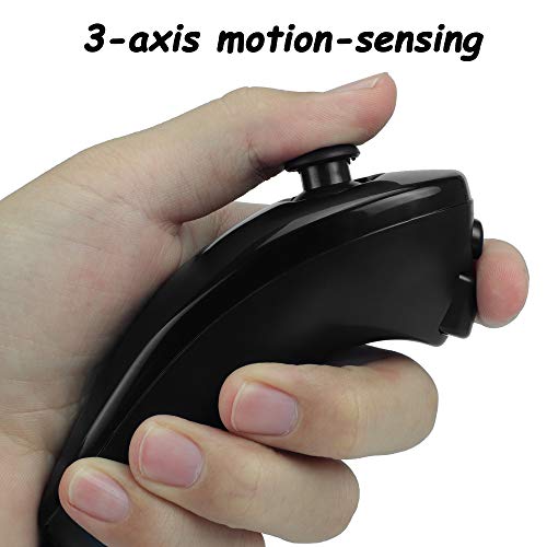 VIPITH Black Nunchuck Controller for Nintendo Wii Video Game Pack of 2