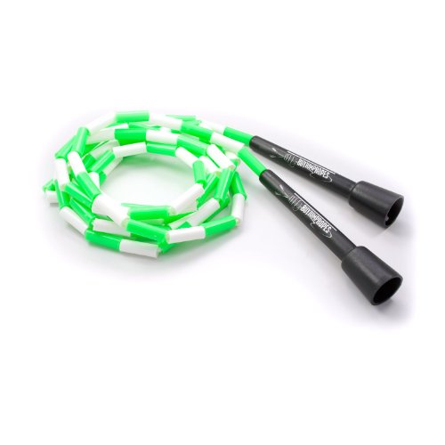 BuyJumpRopes Segmented Jump Rope (green white, 9 ft)