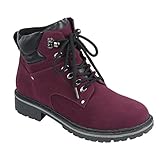 Coshare Women's Fashion Ankle High Padded Cuff Lace Up Slip-Resistant Waterproof Combat Hiking Military Boots Outdoor Work Shoes