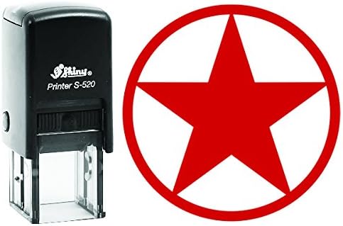 STAR DESIGN Shiny 20MM Round Self Inking Rubber Stamp Kids Teacher Stamp