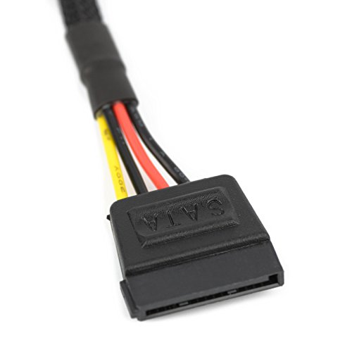 CRJ SATA Power Extension Cable with High Density Black Sleeving 12"