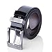 Men's Leather Belt Sliding Buckle Belt Reversible Black & Brown (43-44)