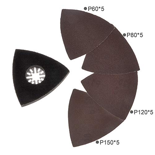 BLENDX Oscillating Multitool Saw Blades Metal/Wood 34 Pieces Oscillating Tool Accessories Kits for Dewalt,Bosch,Dremel,Craftsman,Makita,Rockwell,Chicago Ridgid, Rockwell included 20 Pieces Sanding Pad - Thumbnail 6