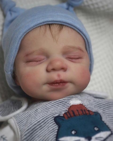 BNNPUU Reborn Dolls Boy 18-Inch Handmade Realistic Baby Dolls Soft Cloth Body Reborn Baby Doll Like a Lifelike Baby Closed Eyes Boy