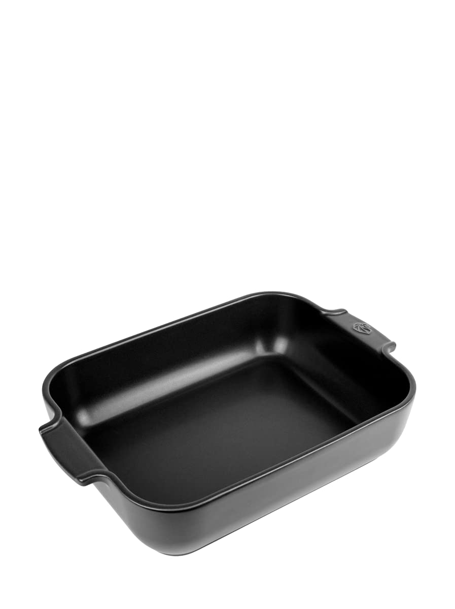 PEUGEOT - Rectangular Ceramic Baking Dish - 32 cm (including handles) x 20 cm x 6.5 cm - Capacity: 2.7 L - 4-5 Servings - 10 Year Guarantee - Made In France - Slate Grey Colour