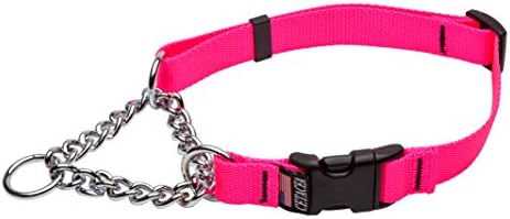 Cetacea Chain Martingale Collar with Quick Release, Large, Pink