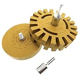PanzerGlobal Car Decal Remover Wheel Set - Compatible With Any Drill - Pinstripe Sticker Eraser For Your RV, Truck, Boat, Aircraft - Vinyl Wrap Adhesive Removal Tool Kit - Pinstriping Graphic Removing