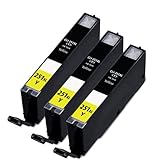 HI-VISION® 3 Pack Compatible Canon CLI-251XL CLI 251 High Yield Yellow Ink Cartridge Replacement for PIXMA iP7250,MG6320,MG5420,iP7220,MX922,MX722,MG6350,MG5450