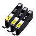 HI-VISION® 3 Pack Compatible Canon CLI-251XL CLI 251 High Yield Yellow Ink Cartridge Replacement for PIXMA iP7250,MG6320,MG5420,iP7220,MX922,MX722,MG6350,MG5450