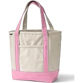 Lands' End Canvas Open Top Tote Bag, Regular & Long Handle Carry All - Stylish, for Work, Travel, Beach, Errands, Great Gift