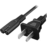 TV Power Cord 15ft AC 2 Prong Replacement Power Cable C7 Figure 8 for Samsung, Hisense, TCL, LG, Sony, Vizio, Toshiba