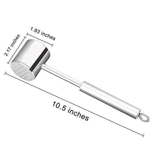 Meat Tenderizer, Stainless Steel Heavy Duty Meat Hammer Softener for Tenderizing Steak, Beef, Chicken, Lamb and Minced Meat