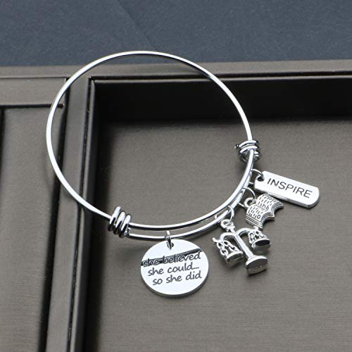 EIGSO Lawyer Gifts Scales of Justice Lawyer Bracelet She Believed She Could Lawyer Gift Jewelry Law School Graduation Gift New Lawyer Gift Attorney Gift - Thumbnail 3