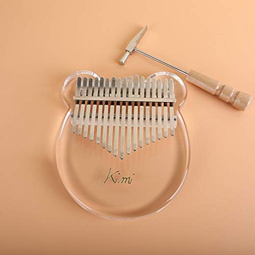 17 key Kalimba Acrylic Thumb Piano 17 Keys Mbira Transparent Keyboard Instrument with Tuner Hammer + Gig Bag Kimi Calimba