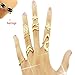 Yoyorule Women Clover Leaf Star Joint Knuckle Nail Ring Set of 7 Rings+Cat Stud Earrings