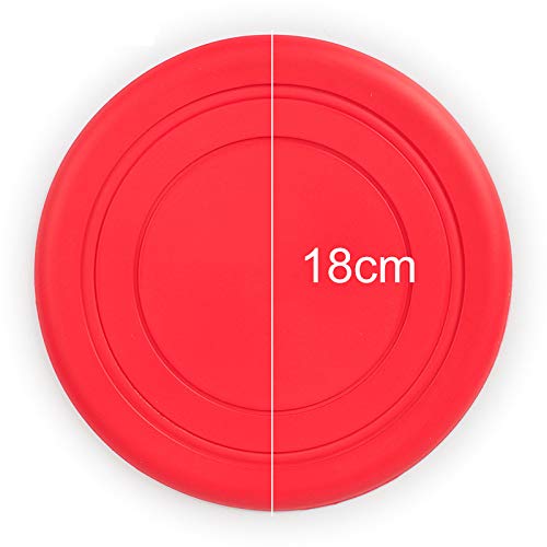 VizGiz 4 Pack Dog Flying Disc Toy Pet Fly Frisbee Toys Soucer Pet Training Supplies Outdoor Indoor Soft Rubber 18cm Non-Toxic Health Interactive Flyer Tooth Resistant Random 4 Colors - Thumbnail 3