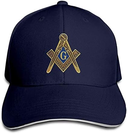 Masonic Symbol Snapback Sandwich Black Hats Adjustable Peaked Trucker Cap for Women Or Men