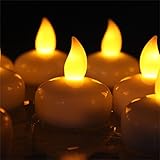 AGPTEK Lot 12 LED Floating Tea Waterproof Wedding Party Floral Decoration flameless Candle yellow color