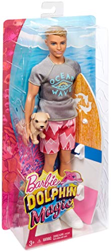 Ken Doll with Puppy and Surfboard