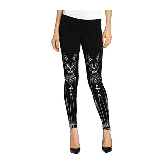 Women-Pants-Women-Egyptian-Cat-Stamp-Hippie-Gothic-Skinny-Casual-Pants-Tights-Leggings-Black